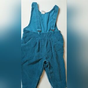 Teal Corduroy Suspender Overalls